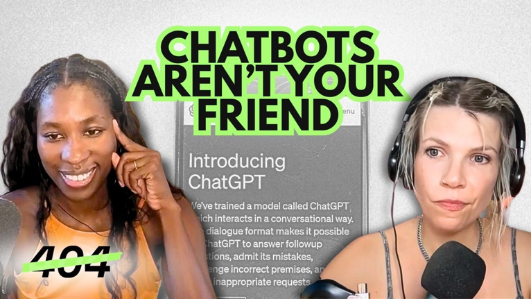 A 16x9 image showing two women on opposite sides of the image. There is text between their faces.